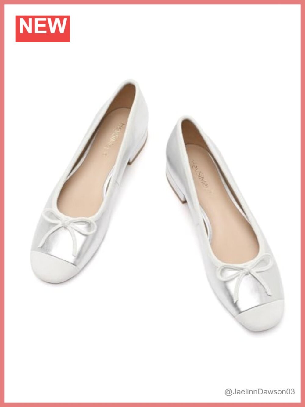 Genuine Leather Ballet Flats Bow Slip On Flats Women's Square Toe Comfortable